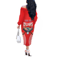 Personalised Taiwan Billiards Off The Shoulder Long Sleeve Dress Eight-ball Pool Polynesia Tattoo - Polynesian Pride