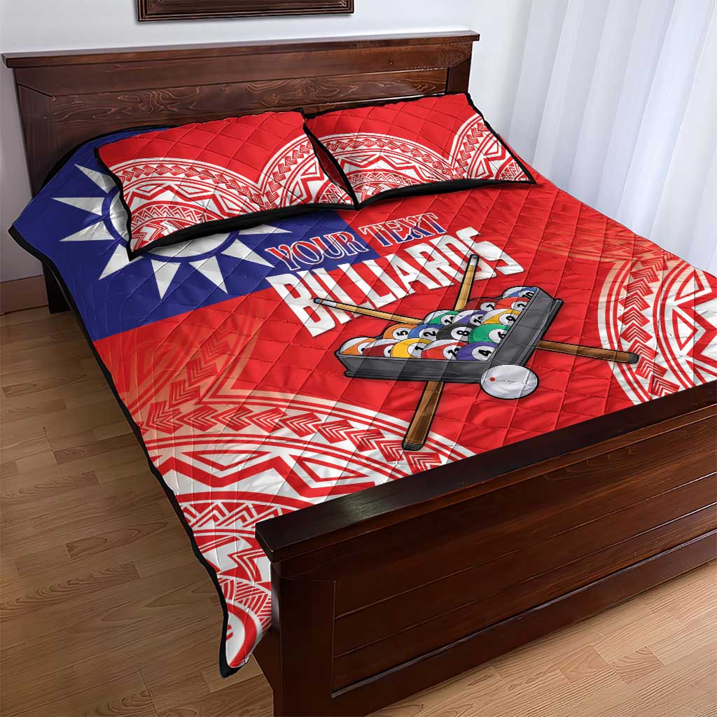 Personalised Taiwan Billiards Quilt Bed Set Eight-ball Pool Polynesia Tattoo - Polynesian Pride