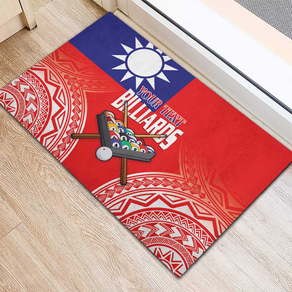 Personalised Taiwan Billiards Rubber Doormat Eight-ball Pool Polynesia Tattoo - Polynesian Pride