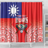 Personalised Taiwan Billiards Shower Curtain Eight-ball Pool Polynesia Tattoo - Polynesian Pride