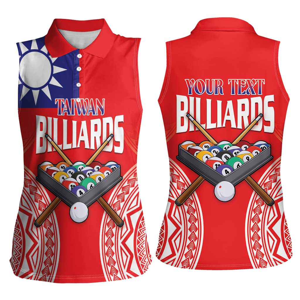 Personalised Taiwan Billiards Women Sleeveless Polo Shirt Eight-ball Pool Polynesia Tattoo - Polynesian Pride