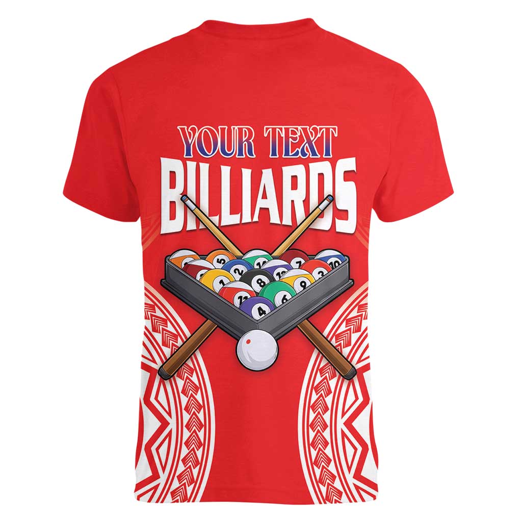 Personalised Taiwan Billiards Women V-Neck T-Shirt Eight-ball Pool Polynesia Tattoo - Polynesian Pride