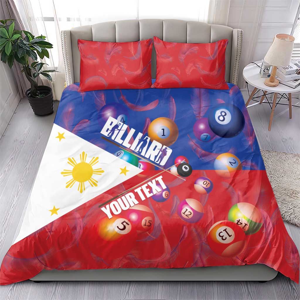 Personalised Philippines Billiards Bedding Set Cue With Balls Flag Style - Polynesian Pride