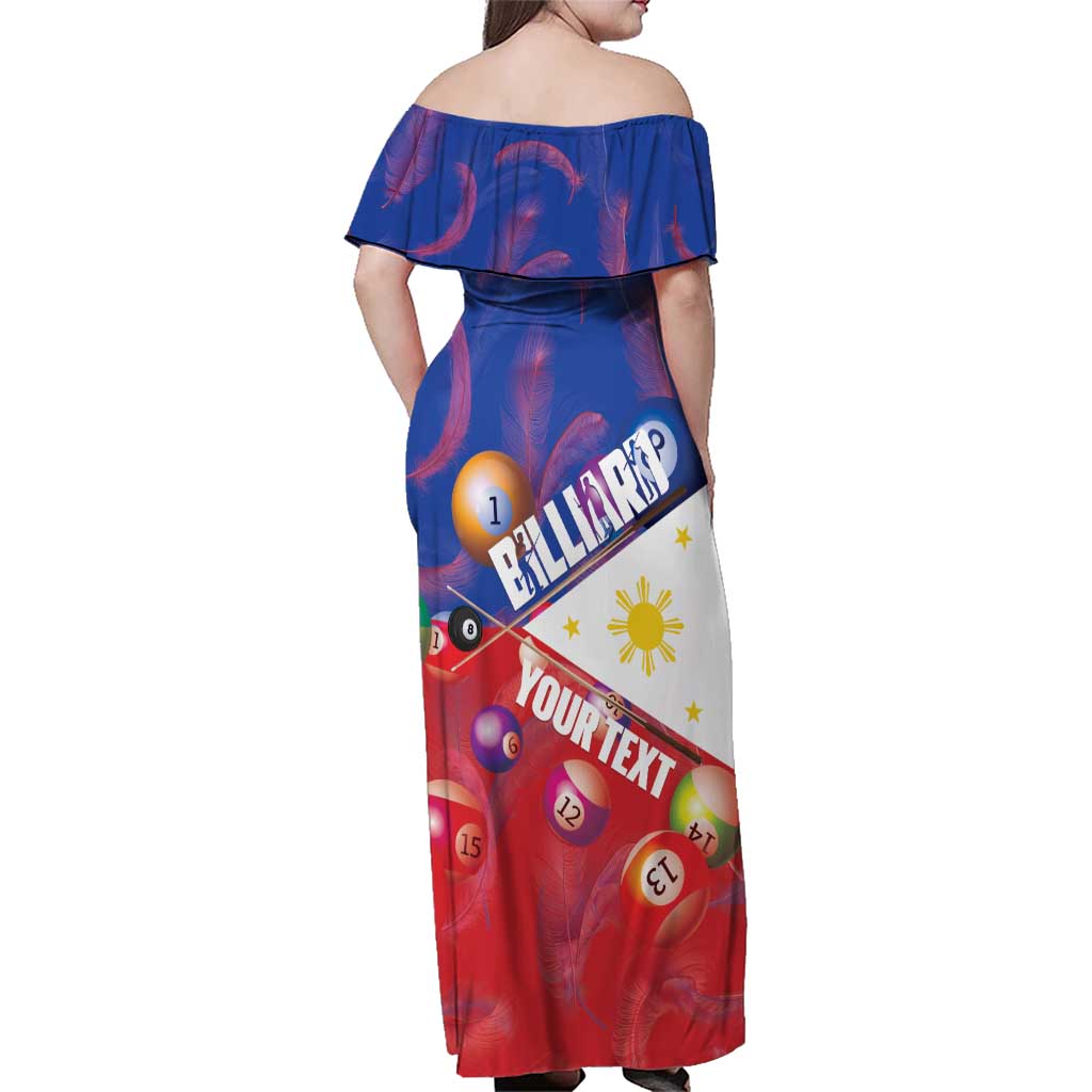 Personalised Philippines Billiards Family Matching Off Shoulder Maxi Dress and Hawaiian Shirt Cue With Balls Flag Style - Polynesian Pride