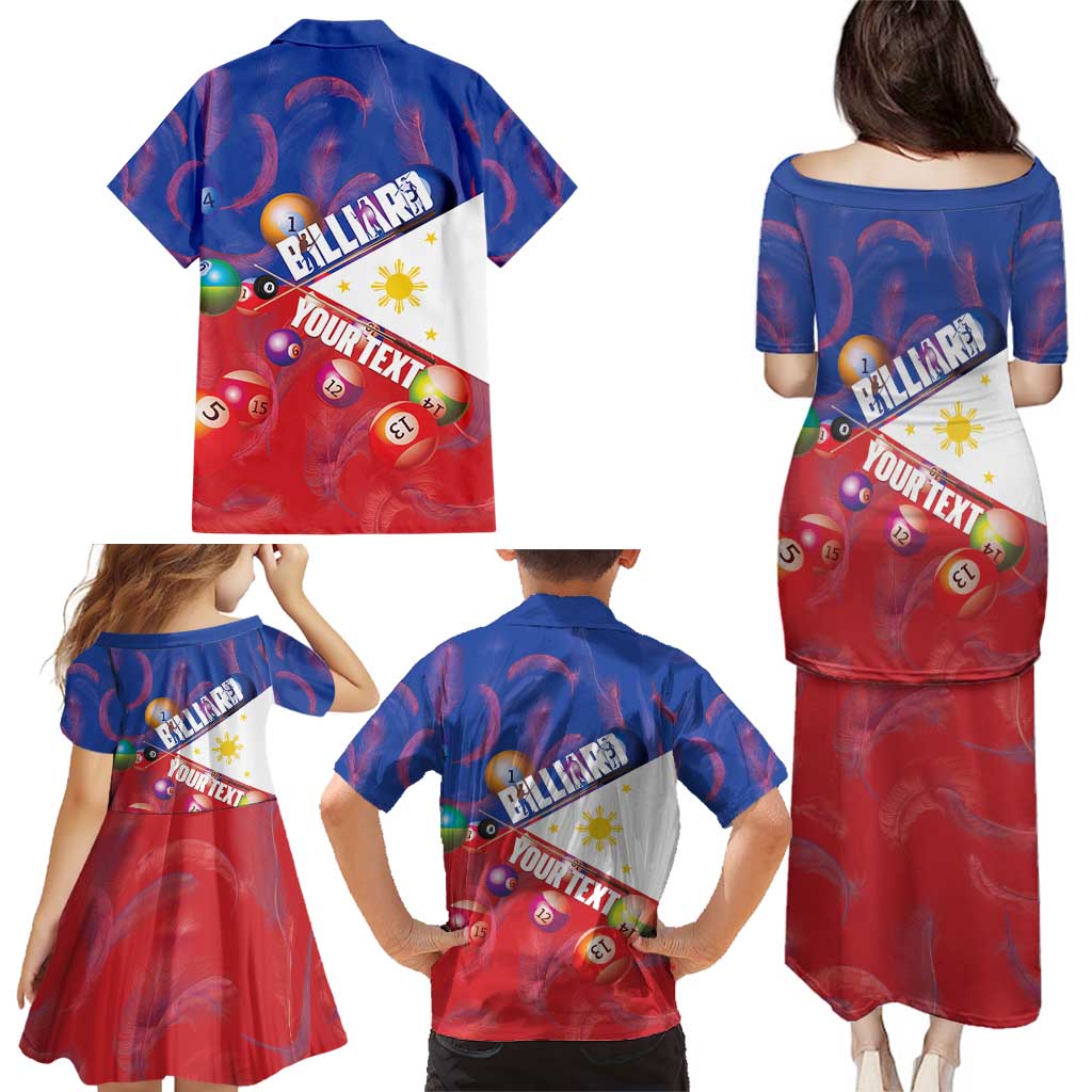 Personalised Philippines Billiards Family Matching Puletasi and Hawaiian Shirt Cue With Balls Flag Style - Polynesian Pride