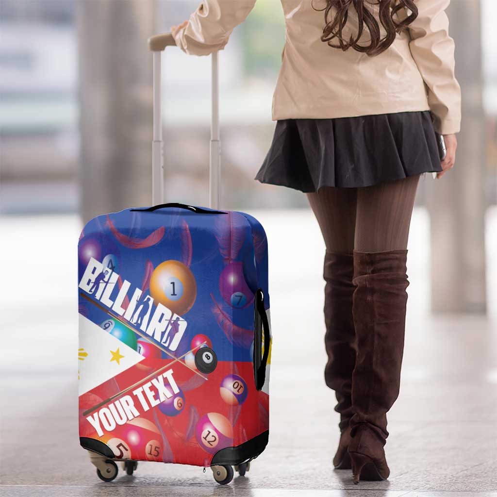 Personalised Philippines Billiards Luggage Cover Cue With Balls Flag Style - Polynesian Pride