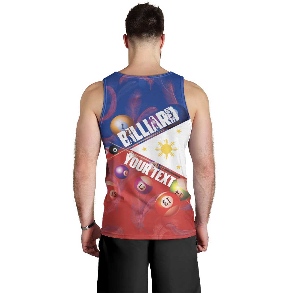 Personalised Philippines Billiards Men Tank Top Cue With Balls Flag Style - Polynesian Pride