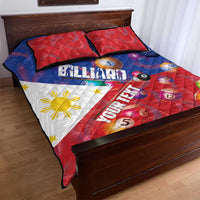 Personalised Philippines Billiards Quilt Bed Set Cue With Balls Flag Style - Polynesian Pride