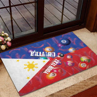 Personalised Philippines Billiards Rubber Doormat Cue With Balls Flag Style - Polynesian Pride