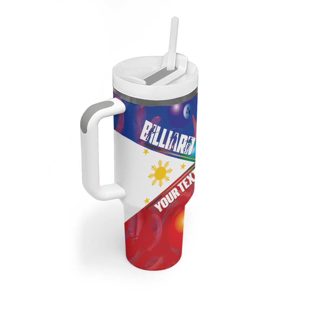Personalised Philippines Billiards Tumbler With Handle Cue With Balls Flag Style - Polynesian Pride