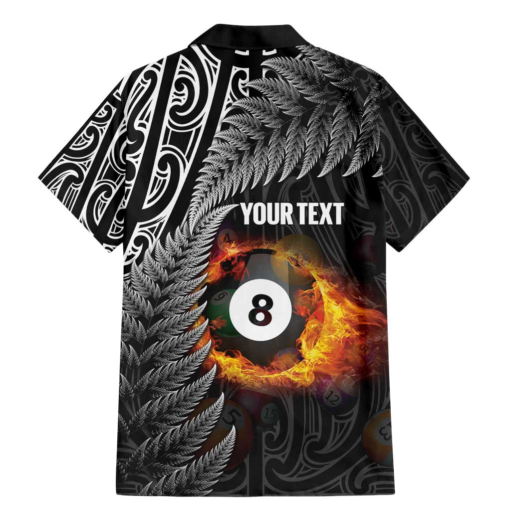Personalised New Zealand Billiards Family Matching Mermaid Dress and Hawaiian Shirt Maori Fern On Fire 8 Ball - Polynesian Pride