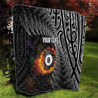 Personalised New Zealand Billiards Quilt Maori Fern On Fire 8 Ball - Polynesian Pride