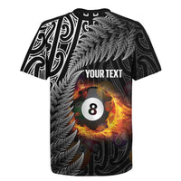 Personalised New Zealand Billiards Rugby Jersey Maori Fern On Fire 8 Ball LT14 - Polynesian Pride