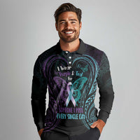 Suicide Awareness Memorial Long Sleeve Polo Shirt I Wear Purple and Teal For Someone I Miss - Polynesian Pride