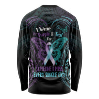 Suicide Awareness Memorial Long Sleeve Shirt I Wear Purple and Teal For Someone I Miss - Polynesian Pride
