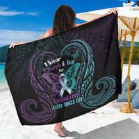 Suicide Awareness Memorial Sarong I Wear Purple and Teal For Someone I Miss - Polynesian Pride