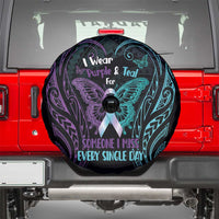 Suicide Awareness Memorial Spare Tire Cover I Wear Purple and Teal For Someone I Miss - Polynesian Pride