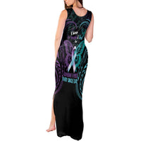 Suicide Awareness Memorial Tank Maxi Dress I Wear Purple and Teal For Someone I Miss - Polynesian Pride