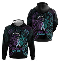 Suicide Awareness Memorial Zip Hoodie I Wear Purple and Teal For Someone I Miss - Polynesian Pride