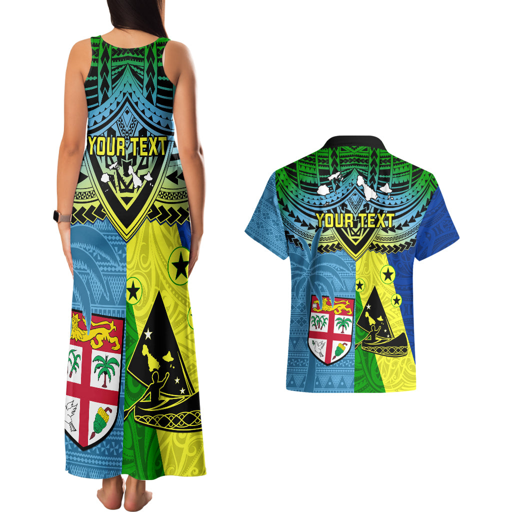 Custom Malampa Fiji Day Couples Matching Tank Maxi Dress And Hawaiian Shirt Together We Grow Proud Polynesian Tapa Artsy LT14 - Polynesian Pride