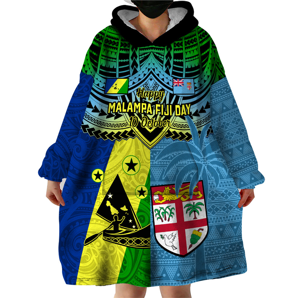 Custom Malampa Fiji Day Wearable Blanket Hoodie Together We Grow Proud Polynesian Tapa Artsy LT14 - Polynesian Pride