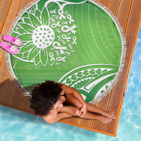 Polynesia Depression Awareness Beach Blanket Sunflower Green Ribbons Polynesian Tattoo