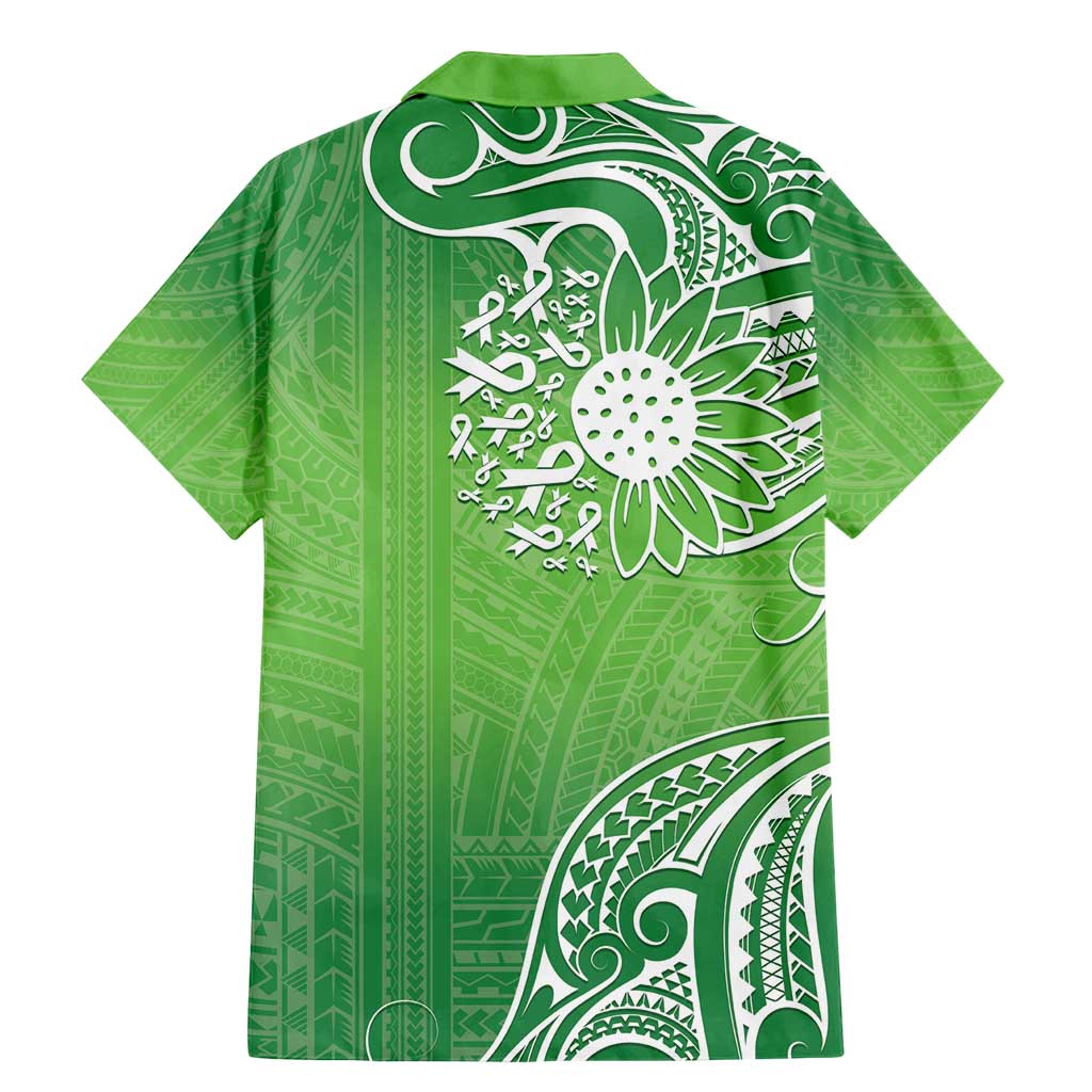 Polynesia Depression Awareness Family Matching Mermaid Dress and Hawaiian Shirt Sunflower Green Ribbons Polynesian Tattoo