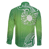 Polynesia Depression Awareness Family Matching Puletasi and Hawaiian Shirt Sunflower Green Ribbons Polynesian Tattoo