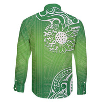 Polynesia Depression Awareness Family Matching Tank Maxi Dress and Hawaiian Shirt Sunflower Green Ribbons Polynesian Tattoo