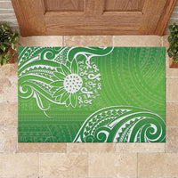 Polynesia Depression Awareness Rubber Doormat Sunflower Green Ribbons Polynesian Tattoo