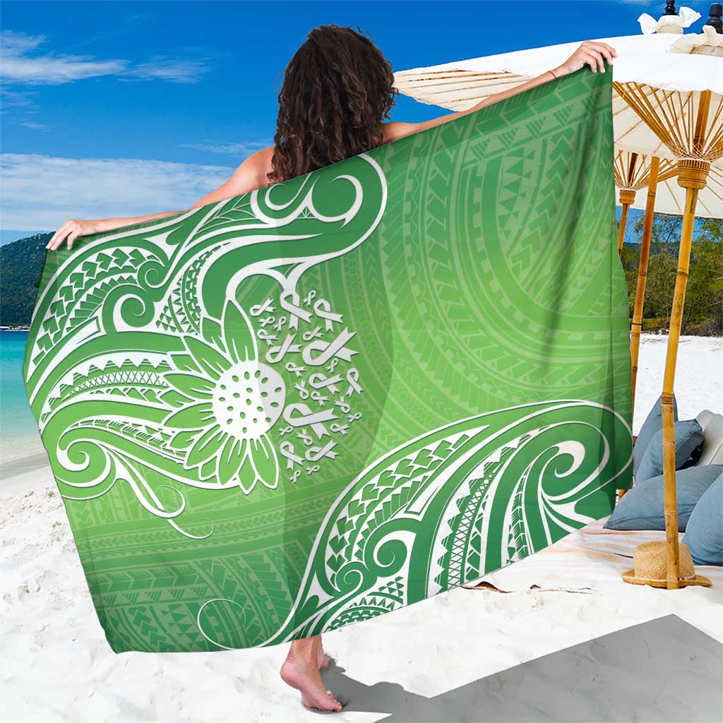 Polynesia Depression Awareness Sarong Sunflower Green Ribbons Polynesian Tattoo
