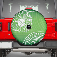 Polynesia Depression Awareness Spare Tire Cover Sunflower Green Ribbons Polynesian Tattoo