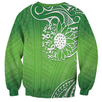 Polynesia Depression Awareness Sweatshirt Sunflower Green Ribbons Polynesian Tattoo