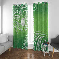 Polynesia Depression Awareness Window Curtain Sunflower Green Ribbons Polynesian Tattoo