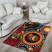 Celebrating 50 Years Papua New Guinea Area Rug Aboriginal Mix Papuan Pattern - Polynesian Pride