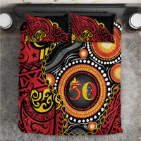 Celebrating 50 Years Papua New Guinea Bedding Set Aboriginal Mix Papuan Pattern - Polynesian Pride