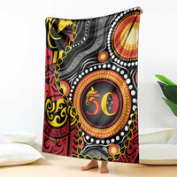 Celebrating 50 Years Papua New Guinea Blanket Aboriginal Mix Papuan Pattern - Polynesian Pride