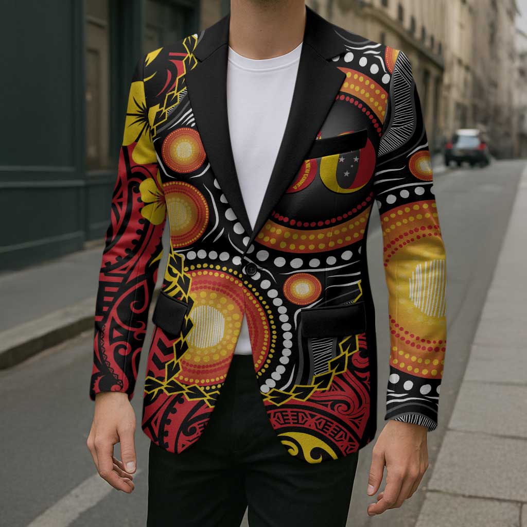 Celebrating 50 Years Papua New Guinea Blazer Aboriginal Mix Papuan Pattern - Polynesian Pride