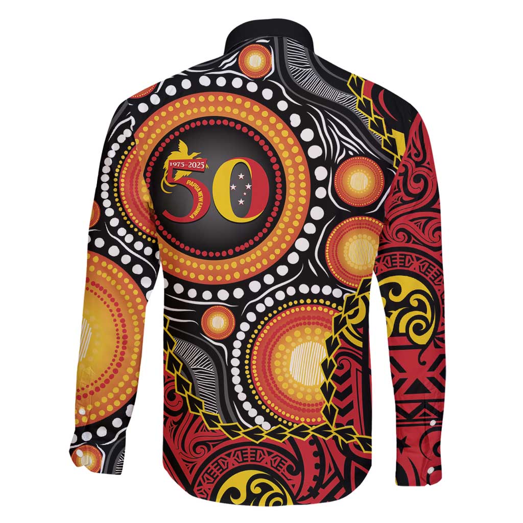 Celebrating 50 Years Papua New Guinea Family Matching Puletasi and Hawaiian Shirt Aboriginal Mix Papuan Pattern - Polynesian Pride
