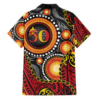 Celebrating 50 Years Papua New Guinea Family Matching Summer Maxi Dress and Hawaiian Shirt Aboriginal Mix Papuan Pattern - Polynesian Pride