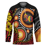 Celebrating 50 Years Papua New Guinea Hockey Jersey Aboriginal Mix Papuan Pattern - Polynesian Pride