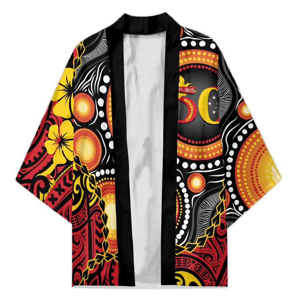 Celebrating 50 Years Papua New Guinea Kimono Aboriginal Mix Papuan Pattern - Polynesian Pride