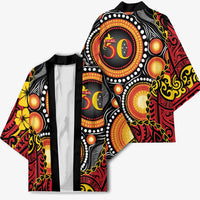 Celebrating 50 Years Papua New Guinea Kimono Aboriginal Mix Papuan Pattern - Polynesian Pride