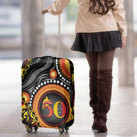 Celebrating 50 Years Papua New Guinea Luggage Cover Aboriginal Mix Papuan Pattern - Polynesian Pride