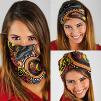 Celebrating 50 Years Papua New Guinea Neck Gaiter Aboriginal Mix Papuan Pattern - Polynesian Pride