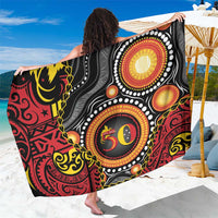 Celebrating 50 Years Papua New Guinea Sarong Aboriginal Mix Papuan Pattern - Polynesian Pride
