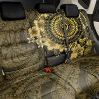 Vanuatu Back Car Seat Cover Hibisus Polynesian Pattern Gold - Polynesian Pride