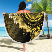 Vanuatu Beach Blanket Hibisus Polynesian Pattern Gold - Polynesian Pride