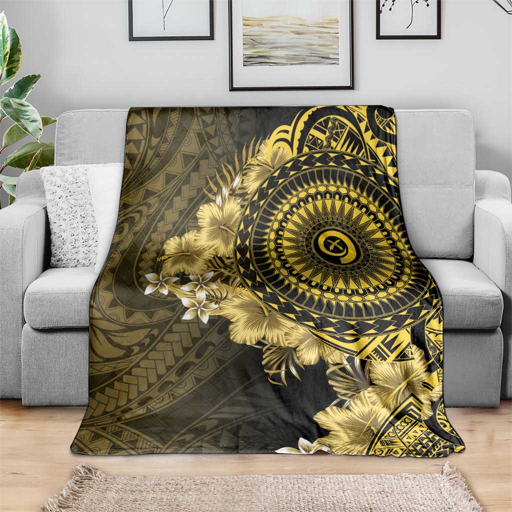 Vanuatu Blanket Hibisus Polynesian Pattern Gold - Polynesian Pride