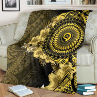 Vanuatu Blanket Hibisus Polynesian Pattern Gold - Polynesian Pride